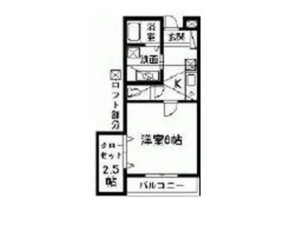 東武伊勢崎線 新伊勢崎駅 徒歩24分 2階建 築19年(1K/2階)の間取り写真