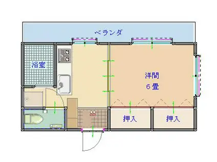 スカイハイツ帯山(1DK/4階)の間取り写真