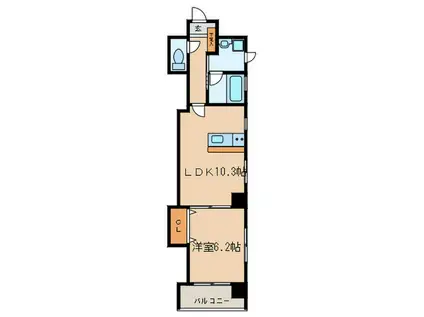 パークサイドレジデンス(1LDK/2階)の間取り写真