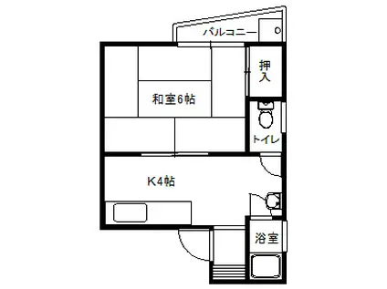マンション大住(1K/4階)の間取り写真