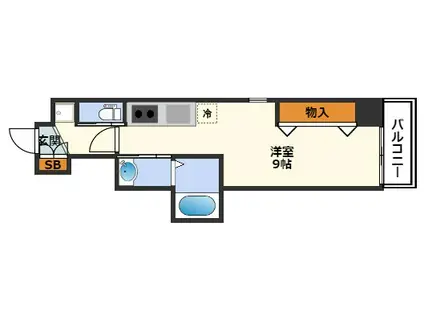 ビガーポリス369天神橋三丁目IIアルチェ(ワンルーム/4階)の間取り写真
