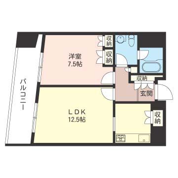 グランドメゾン千駄木(1LDK/5階)の間取り写真