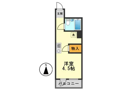 西村アパートメント(ワンルーム/2階)の間取り写真