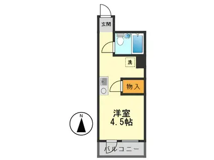 西村アパートメント(ワンルーム/2階)の間取り写真