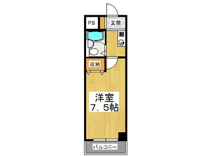 四ノ宮コート(1K/3階)の間取り写真
