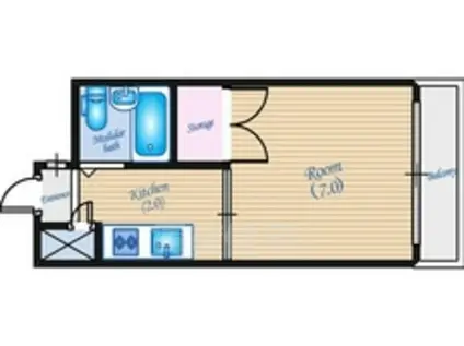 シャトー・ナカムラ(1K/1階)の間取り写真