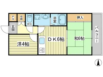 HIJIRIマンション(2DK/2階)の間取り写真