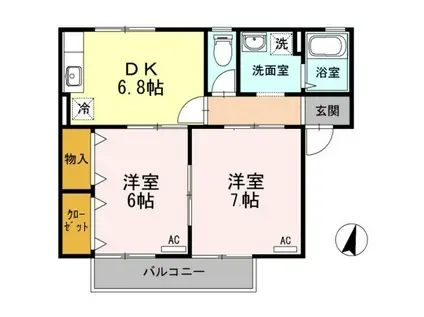 アビタシオンKIMURA(2DK/1階)の間取り写真