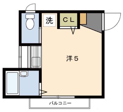フラワーパレス(ワンルーム/1階)の間取り写真