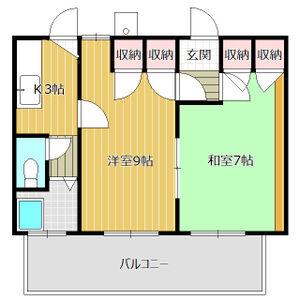 ロイヤルマンション井宮(2K/3階)の間取り写真