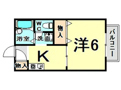 園田大谷ハイツ(1K/2階)の間取り写真