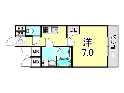 アドバンス神戸マーレ(1K/4階)の間取り写真