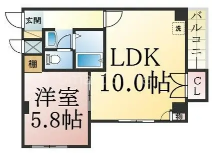 RITZ舞子坂II(1LDK/2階)の間取り写真