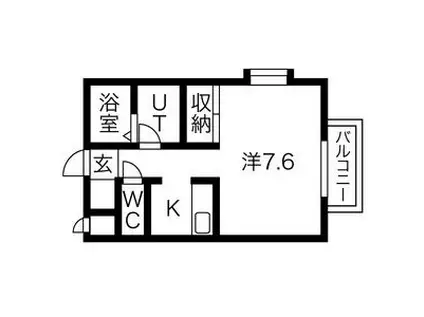 ラ・フォーレ萩原(ワンルーム/1階)の間取り写真