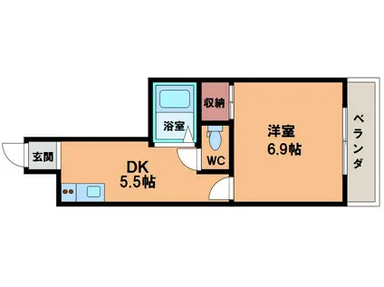 山王1024マンション(1DK/5階)の間取り写真