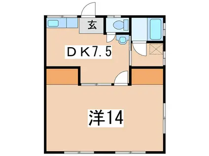 サンハイド ケースタイルII(1DK/1階)の間取り写真