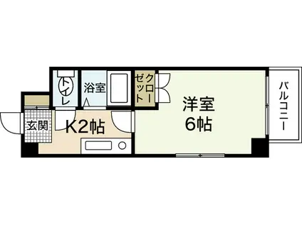 AXIS上幟町(1K/4階)の間取り写真