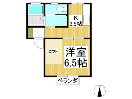 コーポあづま(1K/1階)の間取り写真