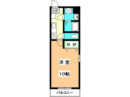 コウテイ本町(1K/3階)の間取り写真