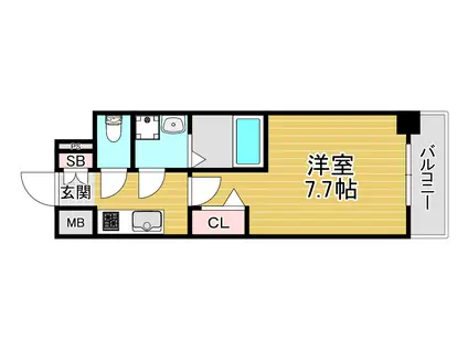 MJC大阪ファインゲート(1K/3階)の間取り写真