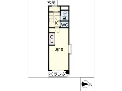 パフォス草薙(1K/4階)の間取り写真