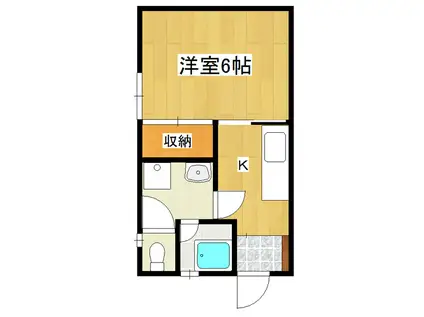 小原アパート(1K/2階)の間取り写真