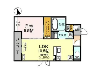 D-RESIDENCE瓢箪町(1LDK/2階)の間取り写真