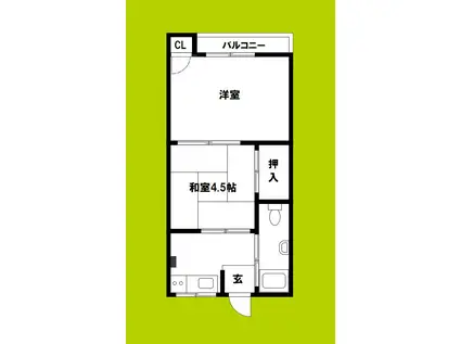 山栄マンション(2DK/4階)の間取り写真