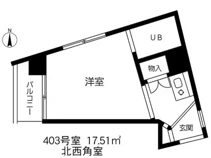 ヒサキハイツ高津(ワンルーム/4階)の間取り写真