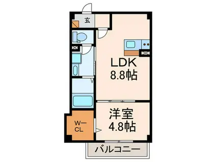 ARCENCIEL COURT 総持寺(1LDK/3階)の間取り写真