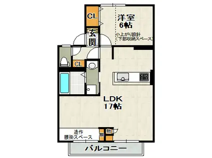 すみれハイツI(1LDK/2階)の間取り写真