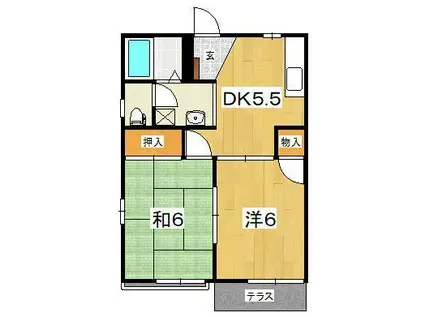 シャトレーOHYAMA(2DK/1階)の間取り写真