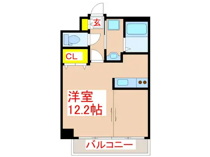 KANON(ワンルーム/3階)の間取り写真