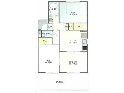 プランタンIII(3DK/1階)の間取り写真