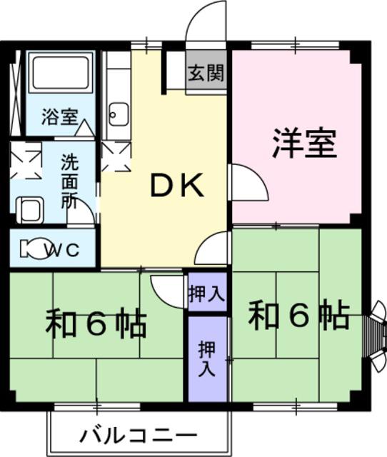 MハイツI(3DK/1階)の間取り写真