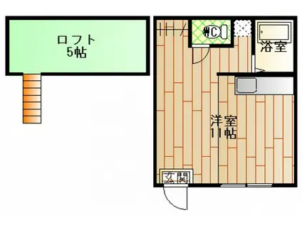 レジデンスコンフォート(ワンルーム/1階)の間取り写真