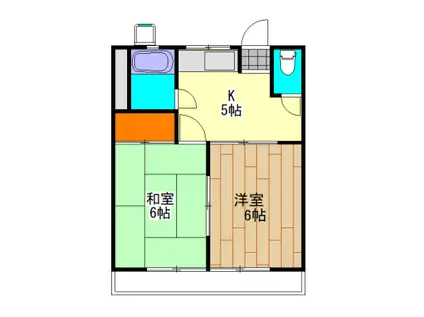 野口ハイツ(2K/2階)の間取り写真