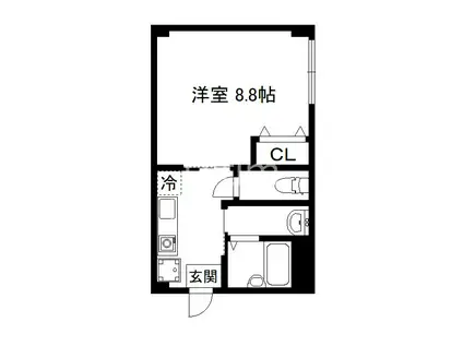 天進ビル(1K/5階)の間取り写真