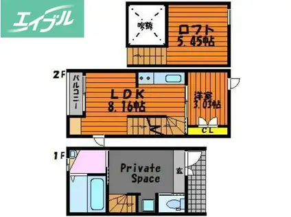 FLAT-S(1SLDK/1階)の間取り写真