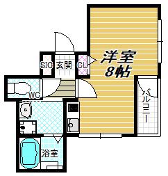 ボスコヴィラ(1K/2階)の間取り写真
