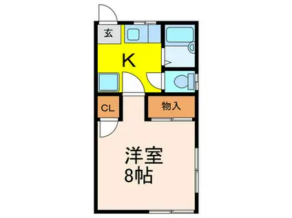 グランピア宝塚(1K/1階)の間取り写真