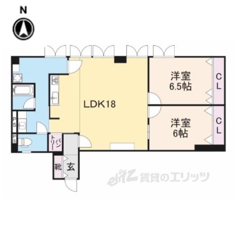 PHOENIX COURT 交野Ⅱ(2LDK/1階)の間取り写真