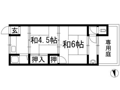 杉林文化(2K/1階)の間取り写真
