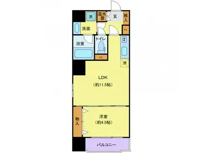 カスタリア勾当台公園(1LDK/10階)の間取り写真
