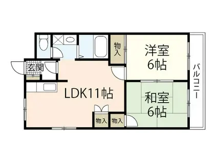 グランソレイユII(2LDK/1階)の間取り写真