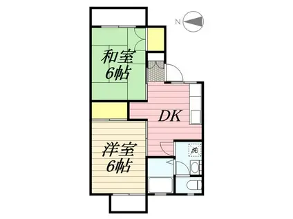 セジュール山口Ⅱ(2DK/1階)の間取り写真