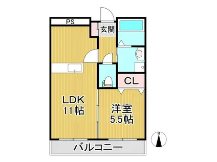 ブランドルフ(1LDK/4階)の間取り写真