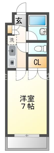ファミール井ヶ谷B(1K/3階)の間取り写真