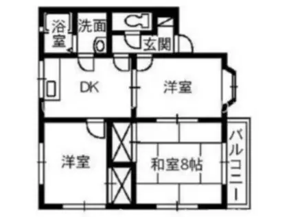 メープルシティ A(3DK/2階)の間取り写真