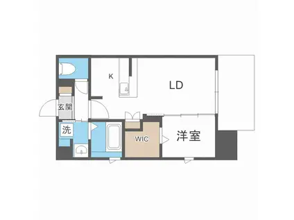 ブラン・スタイル博多314(1LDK/6階)の間取り写真